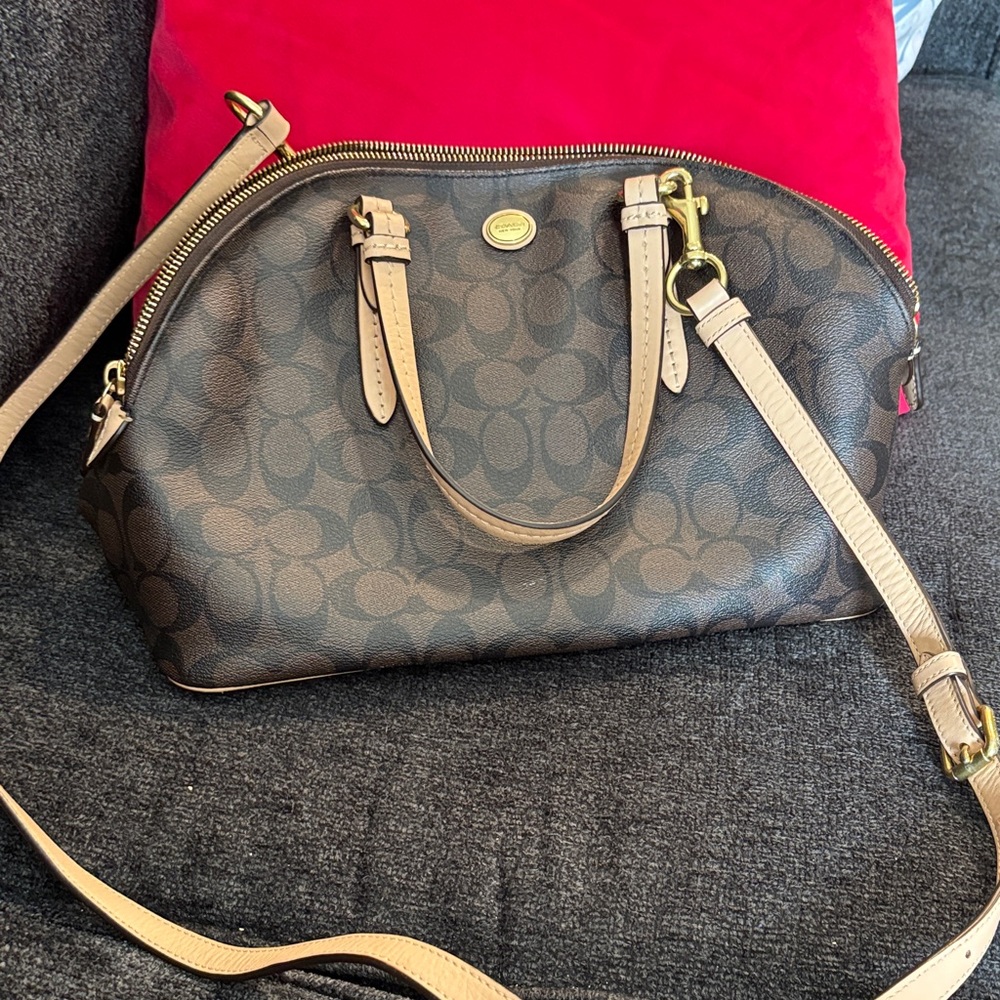 Coach Dark Brown and Tan Satchel